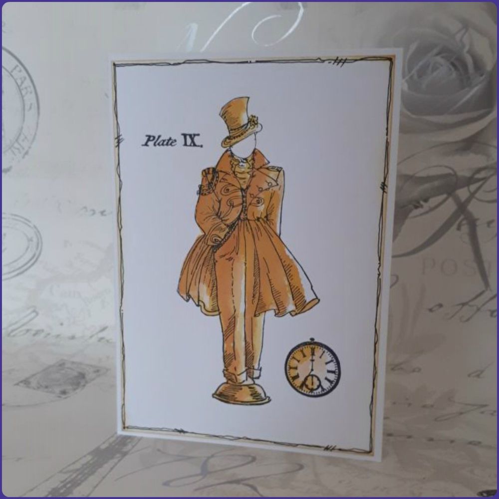 Steampunk Inspired Watercolour Greetings Card Notecard Birthday