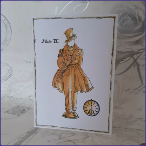 Steampunk Inspired Watercolour Greetings Card Notecard Birthday