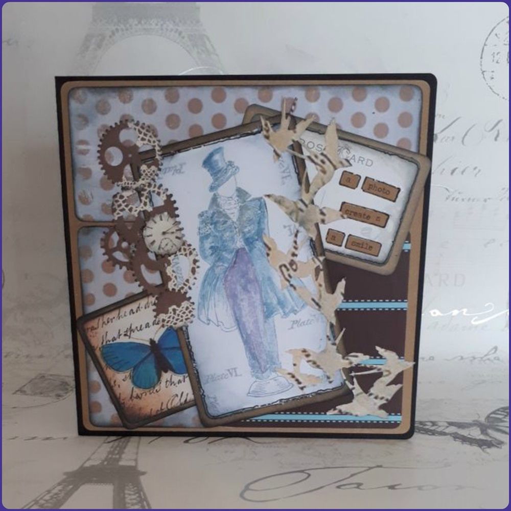Steampunk Inspired Victorian Gentleman Birthday Greetings Card