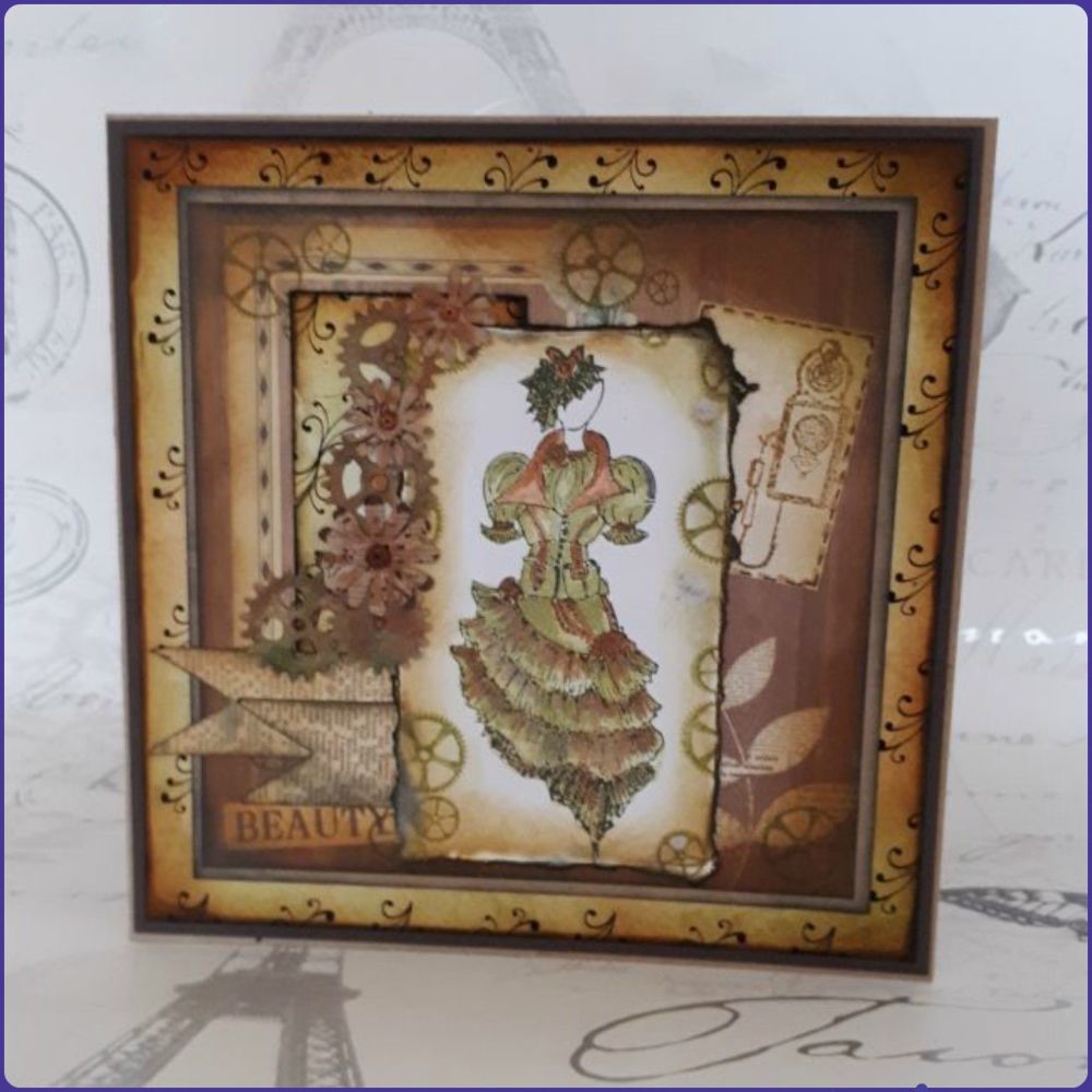 Victoriana Steampunk Inspired Birthday Greetings Card Notecard