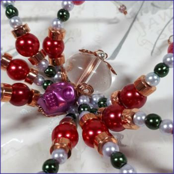 Glass Beads Beaded Skull Spider Ornamental Home Decor Arachnid