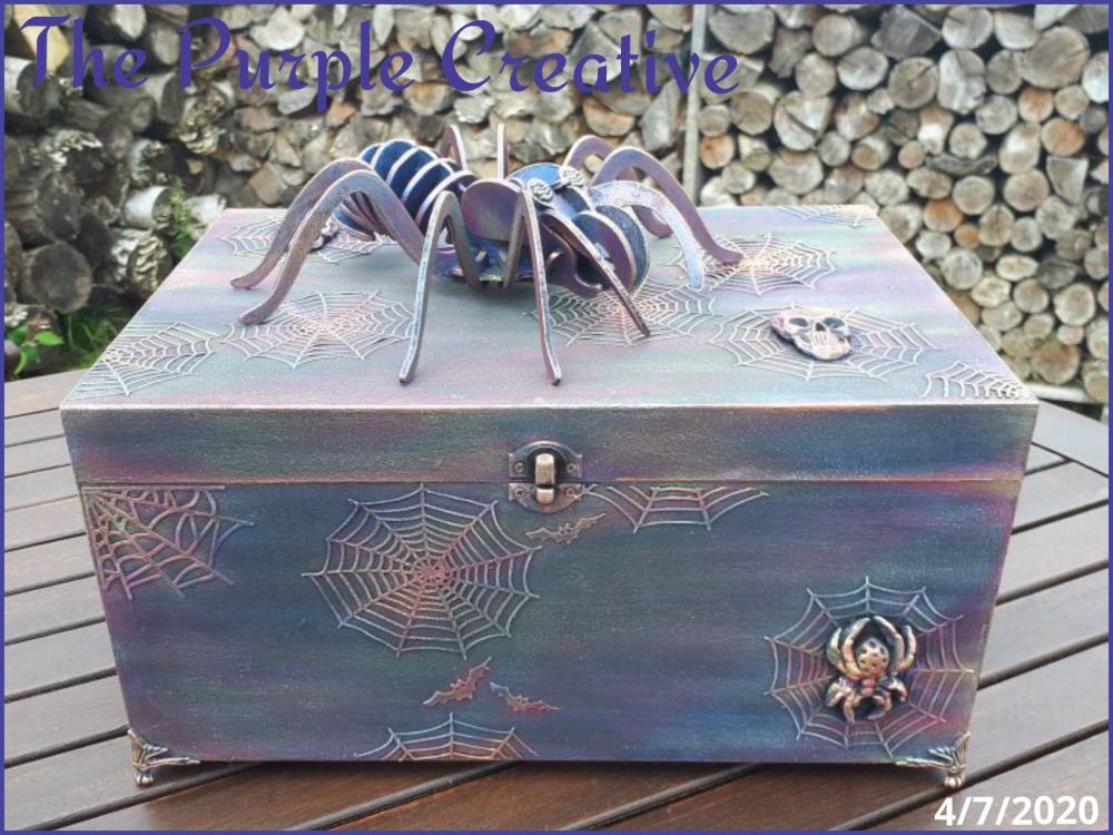 Spider Arachnid Home Decor Storage Trinket Box Mixed Media