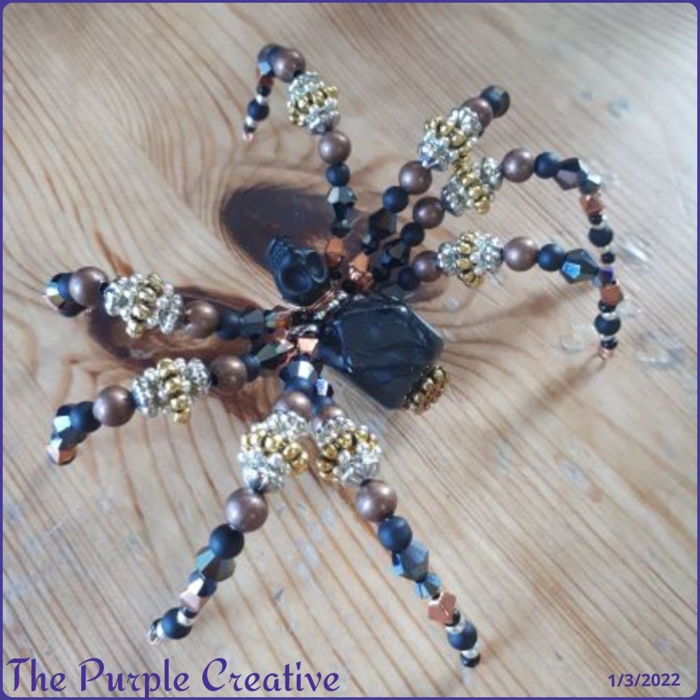 Large Beaded Wall Spider Ornamental Home Decor Arachnid