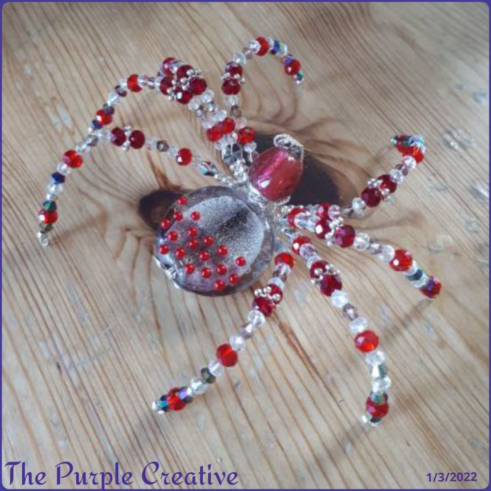 Clear Crystal Beaded Spider Gold Ornamental Home Decor Arachnid