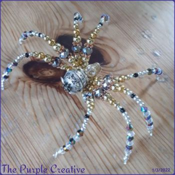 Beaded Ornamental Skull Spider Home Decor Glass Crystal Acrylic Handmade