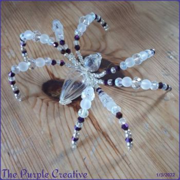 Clear Crystal Glass Beaded Spider Ornamental Home Decor Arachnid