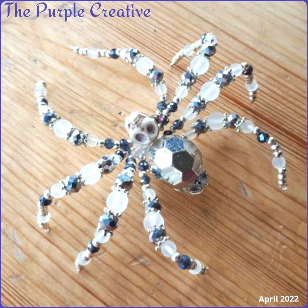Handmade Beaded Spider Skull Arachnid Home Decor