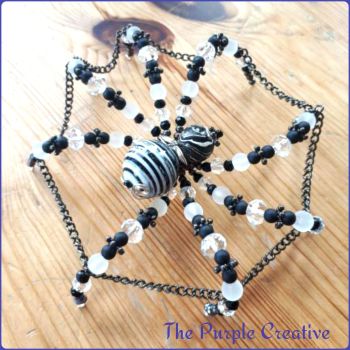 Handmade Beaded Spiders Web Arachnid Home Decor Accessories