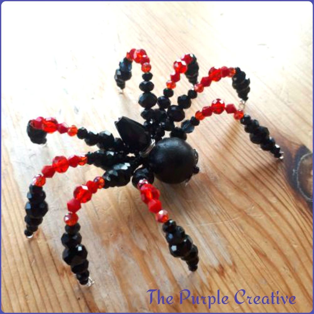 Beaded Wall Spider Home Decor Glass Crystal Acrylic Handmade