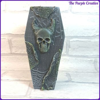 Horned Skull Coffin Storage Box Halloween Home Decor