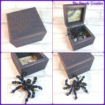 Beaded Spider Box Decor Arachnid Handmade Gift