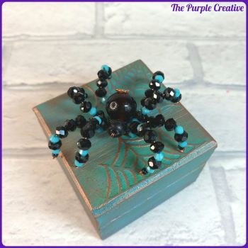 Handmade Beaded Spider Box Arachnid Gift