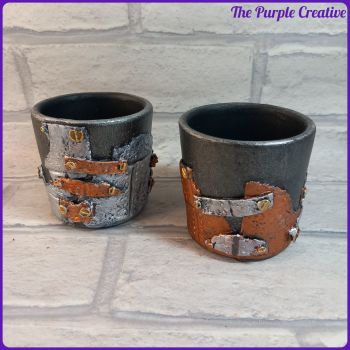 Steampunk Ceramic Storage Pots Tealights Home Decor