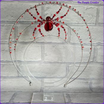 Tiara Wire Wrapped Beaded Spider Hair Accessory Handmade Gift