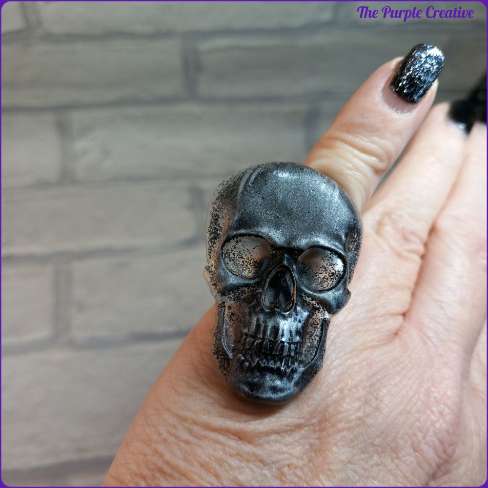 Resin Skull Adjustable Ring Goth Alternative Jewellery