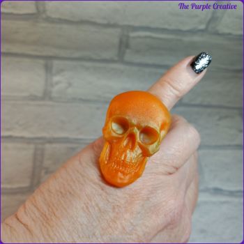 Resin Skull Adjustable Ring Halloween Jewellery Gift