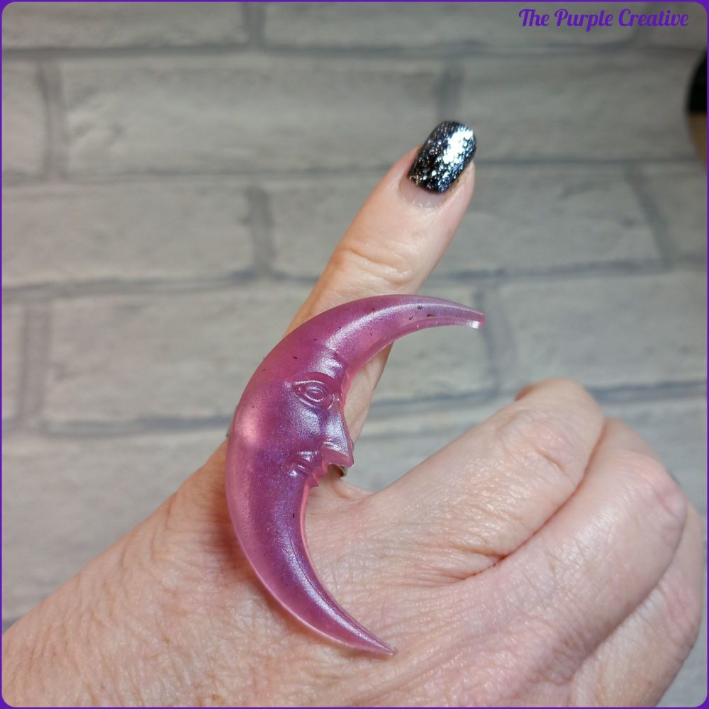 Resin Crescent Moon Adjustable Ring Jewellery Gift