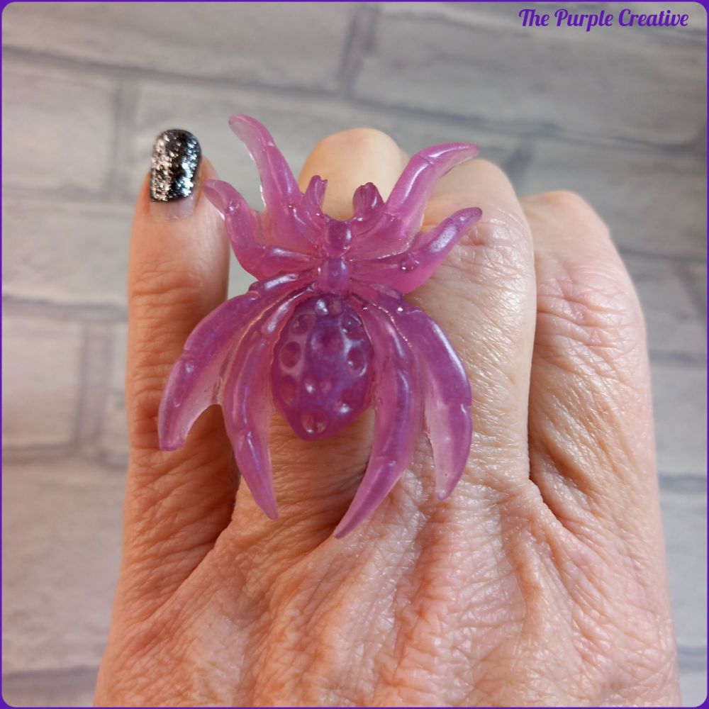 Resin Spider Arachnid Adjustable Ring Jewellery Gift