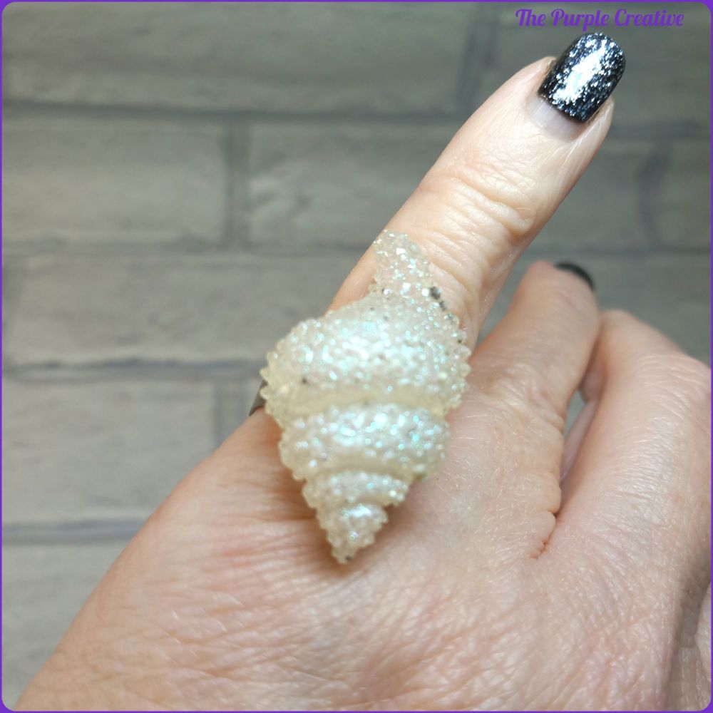 Resin Textured Seashell Adjustable Ring Jewellery Gift