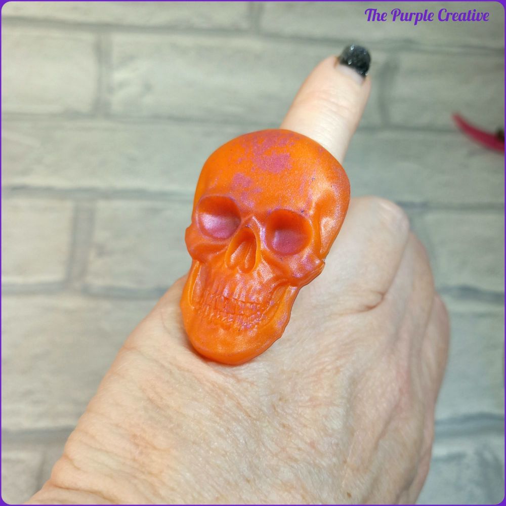 Resin Skull Adjustable Ring Jewellery Gift Halloween