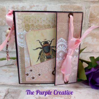Pink Lace Shroom Memory Book Journal Handmade