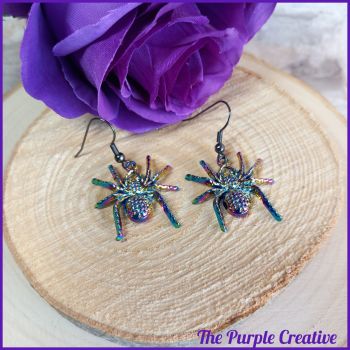 Rainbow Spider Earrings Handmade Costume Jewellery Gift