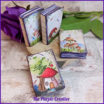 Miniature Journal Set Handmade Books Toadstool Shroom Fairy Dolls House