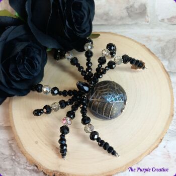 Beaded Spider Dark Goth Halloween Arachnid Gift