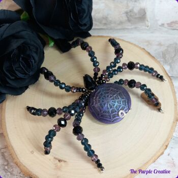 Beaded Spider Dark Goth Haloween Arachnid Gift