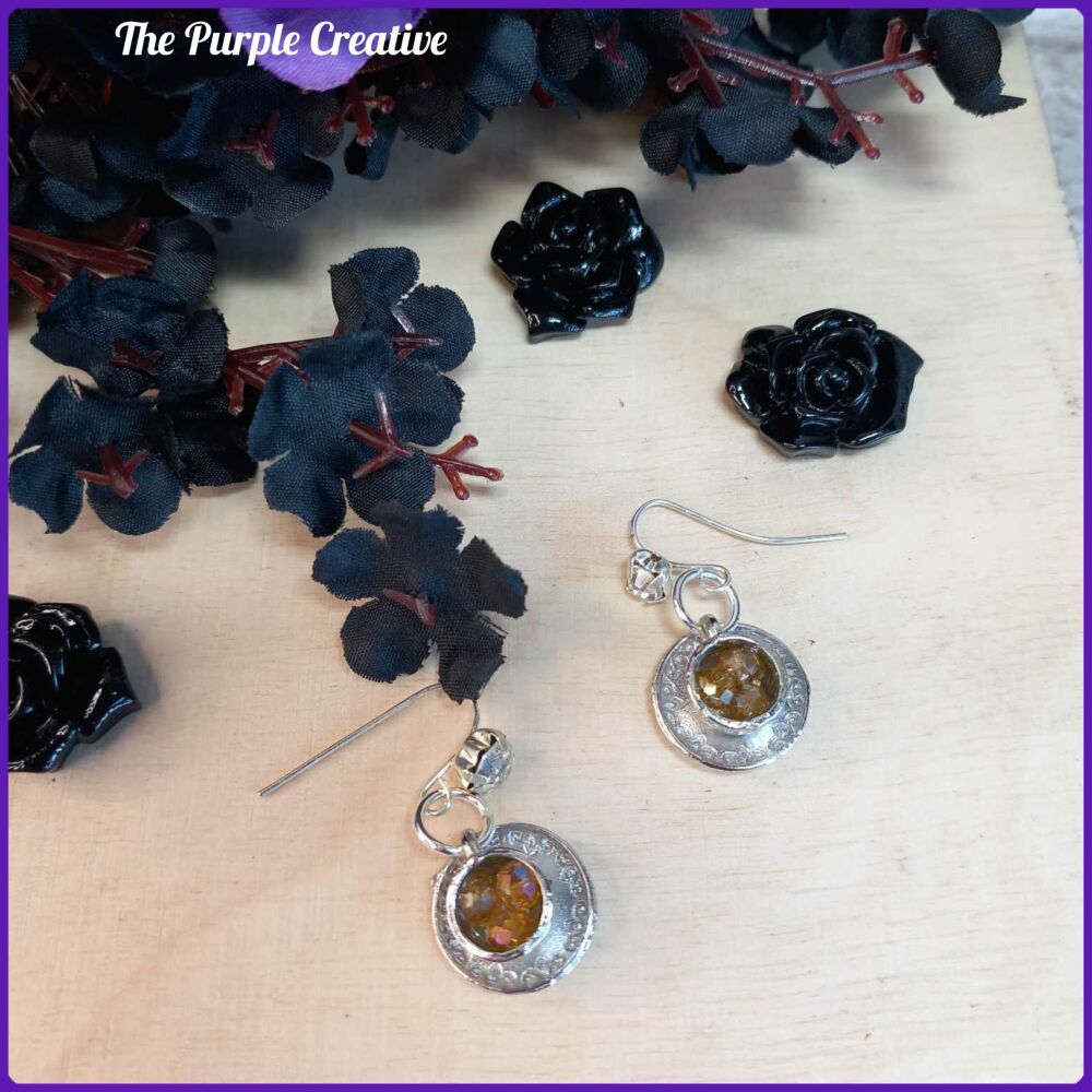 Teacup & Saucer Earrings Steampunk Costume Jewellery Crystal