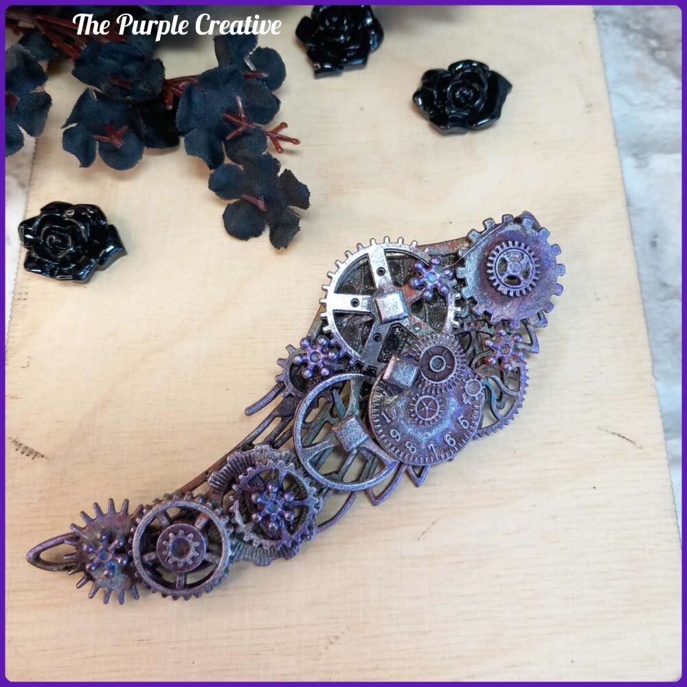 Steampunk Angel Wing Cogs Brooch Costume Jewellery
