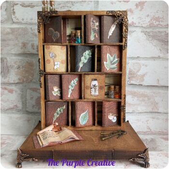 Miniature Wooden Bookcase Vintage Journals Alternative Home Decor Handmade