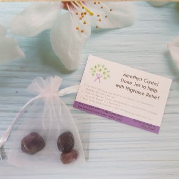 Amethyst Crystal Stone Set to help with Migraine Relief