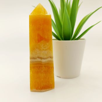Orange Calcite Tower - Self Confidence