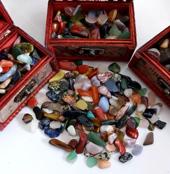 Mini Treasure Chest filled with crystals