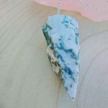 Tree Agate Rough Pendulum - Self Esteem