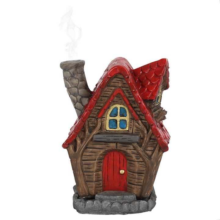 Red Fairy House Cone Incense Burner