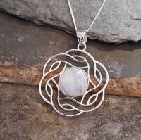 Moonstone Celtic Flower Pendant