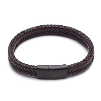 Recycled Leather Bracelet - Brown