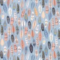 Wild and Free by Abi Hall for Moda - Feathers - Light Blue