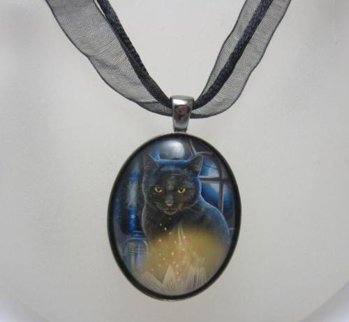 Bewitched glass cabochon necklace by Lisa Parker