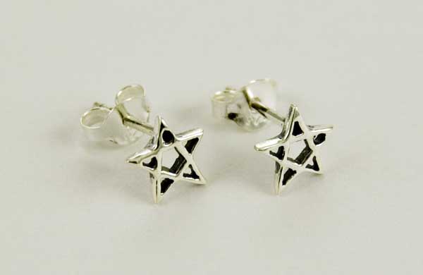 Sterling silver Pentagram cut Earrings