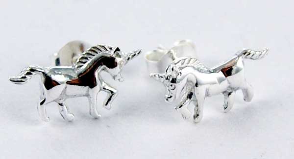 Sterling Silver Unicorn stud Earrings