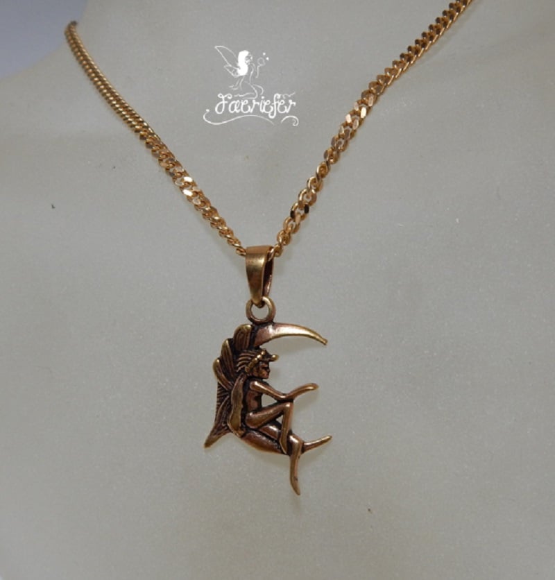Bronze Moon Fairy Necklace