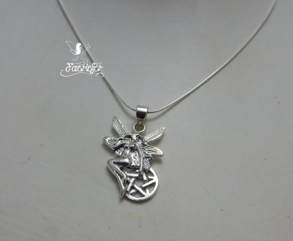 Fairy Protection pentagram necklace in sterling silver.