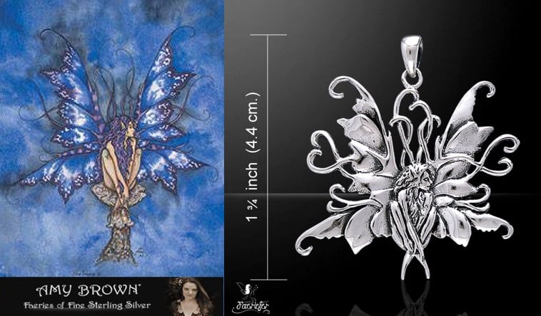 Blue Fairy Pendant by Amy Brown