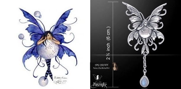 Bubble Rider Fairy Pendant by Amy Brown