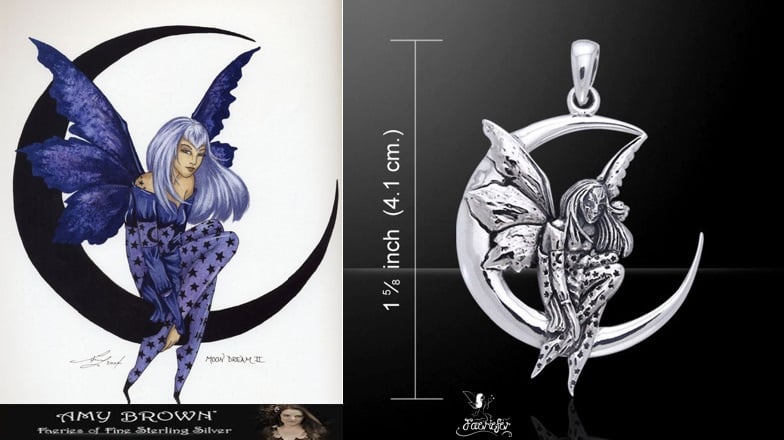 Moon Dream Fairy Pendant by Amy Brown fantasy fairy artist.