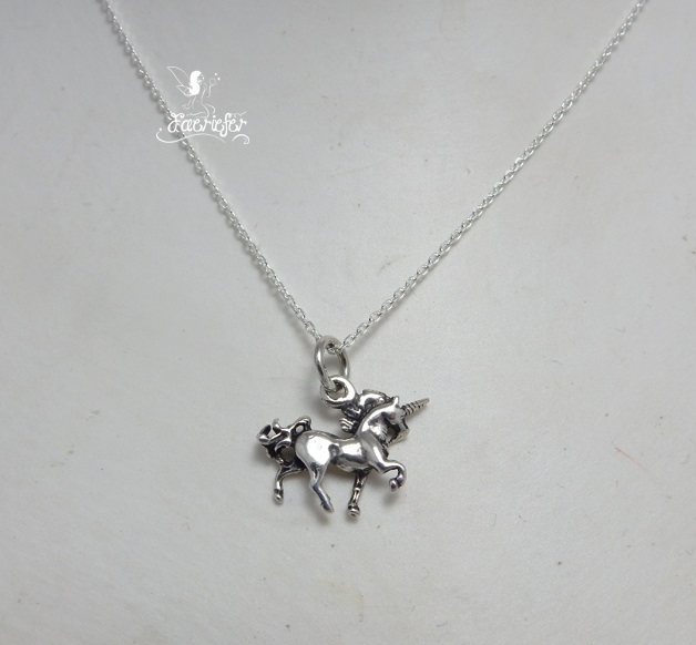Unicorn Strutting sterling silver necklace