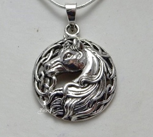 Silver Unicorn necklace by Lisa Parker